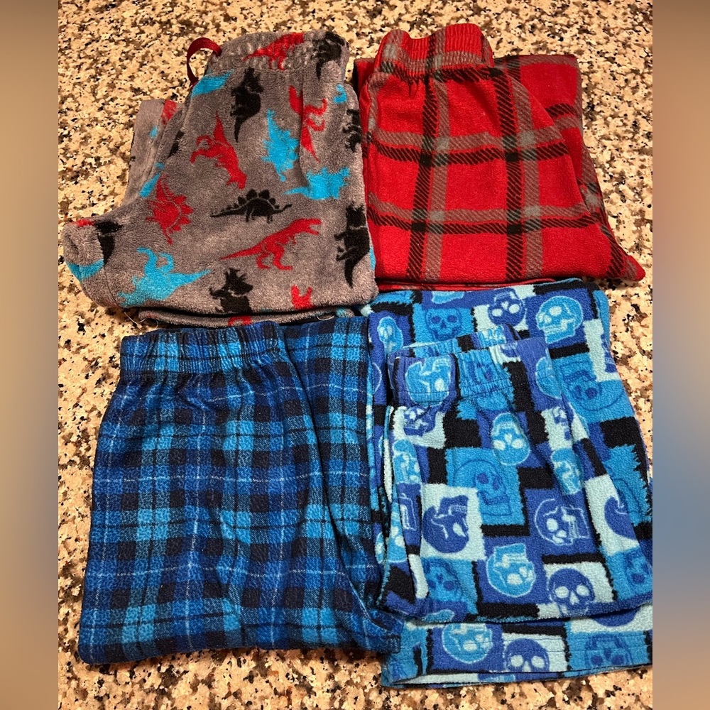 Faded Glory Kids Pajama Bottoms - Red, Blue, Gray